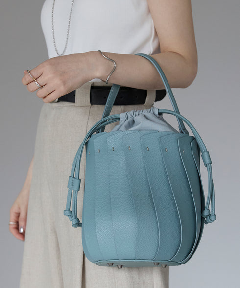 【ショップチャンネルOA商品】プリーツ バケツ型 2WAY ショルダーバッグ 巾着 17-1202