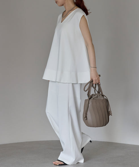 【ショップチャンネルOA商品】プリーツ バケツ型 2WAY ショルダーバッグ 巾着 17-1202