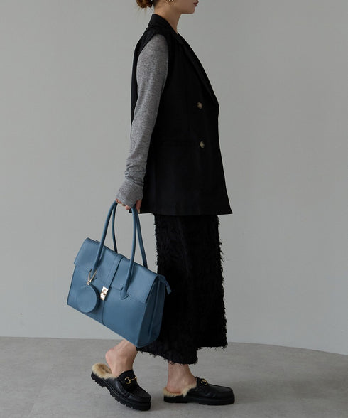 【雑誌掲載・人気商品】エレガンストートバッグ 丸ポーチ付き 17-0994