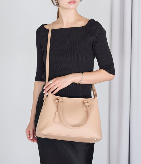 トートバッグ 2WAY ショルダーバッグ キーチャーム付き 17-1219