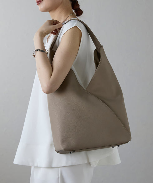 【ショップチャンネルOA商品】レザートライアングルトートバッグ 18-1190