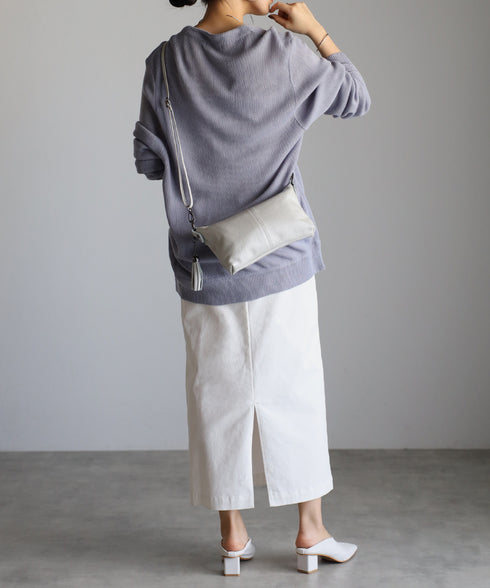 タッセル付きレザーショルダーバッグ 18-0429