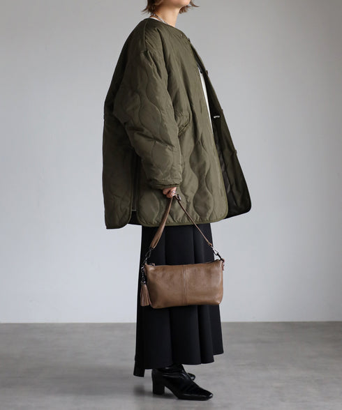 タッセル付きレザーショルダーバッグ 18-0429