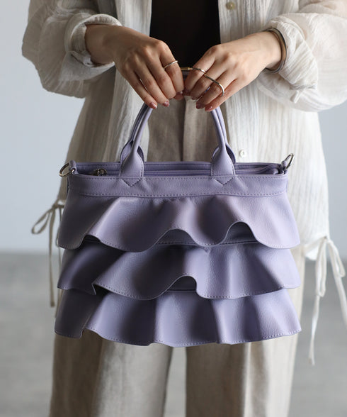 【雑誌掲載・ショップチャンネルOA商品】2WAYフリルハンドバッグ 12-1162
