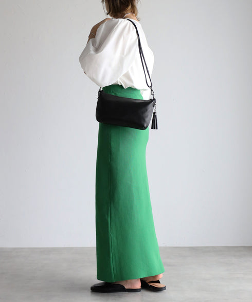 タッセル付きレザーショルダーバッグ 18-0429