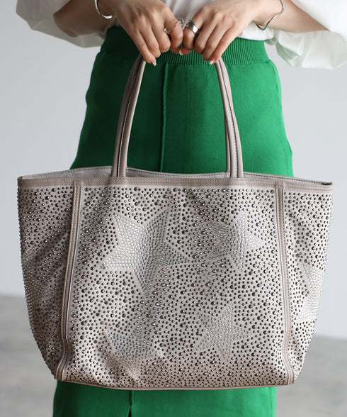 【ショップチャンネルOA商品】星柄ラインストーントートバッグポーチセット 17-0998