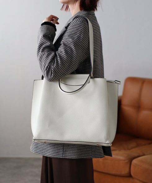 【人気商品】2WAYバーハンドルトートバッグ 17-1135