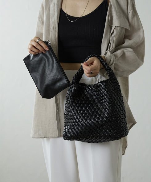 【ショップチャンネルOA商品】編込みメッシュミニトートバッグ ポーチセット 17-1161