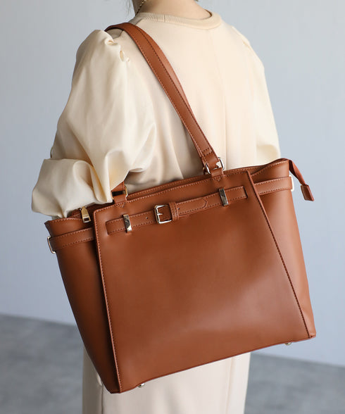 ベルトデザイントートバッグポーチセット 17-0971