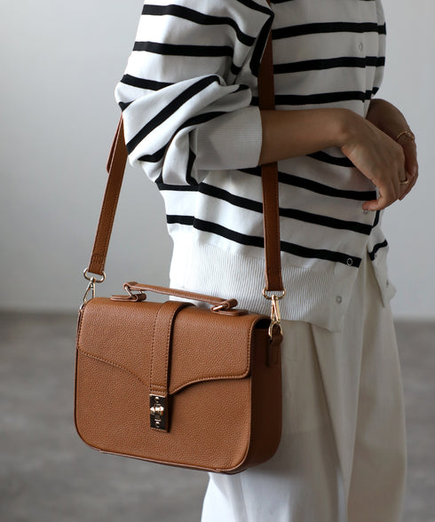 2WAYレザーショルダーハンドバッグ 18-1097