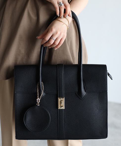 【雑誌掲載・人気商品】エレガンストートバッグ 丸ポーチ付き 17-0994