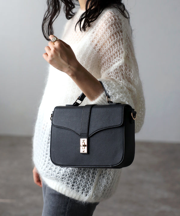 2WAYレザーショルダーハンドバッグ 18-1097