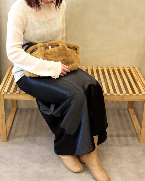 ベルトモチーフ エコファー トートバッグ 12-1250