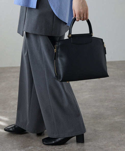 【ショップチャンネルOA商品】レザー ファスナーデザイン 2WAYハンドバッグ 18-1199