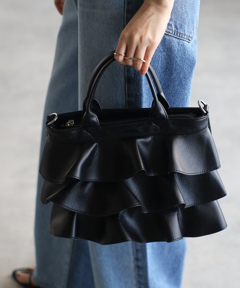 【雑誌掲載・ショップチャンネルOA商品】2WAYフリルハンドバッグ 12-1162