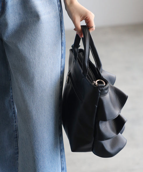 【雑誌掲載・ショップチャンネルOA商品】2WAYフリルハンドバッグ 12-1162