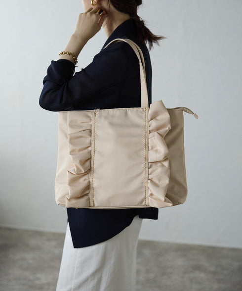 【ショップチャンネルOA商品】撥水A4フリルトートバッグ 12-1159