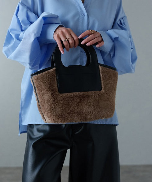 ファーハンドバッグ 12-1179