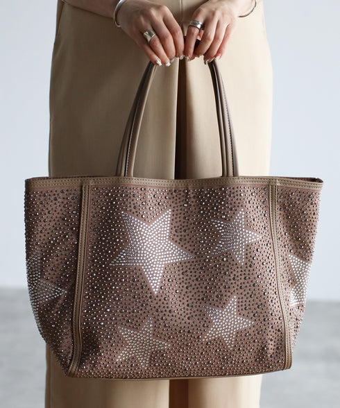 【ショップチャンネルOA商品】星柄ラインストーントートバッグポーチセット 17-0998