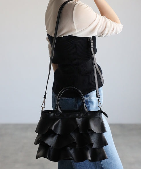 【雑誌掲載・ショップチャンネルOA商品】2WAYフリルハンドバッグ 12-1162