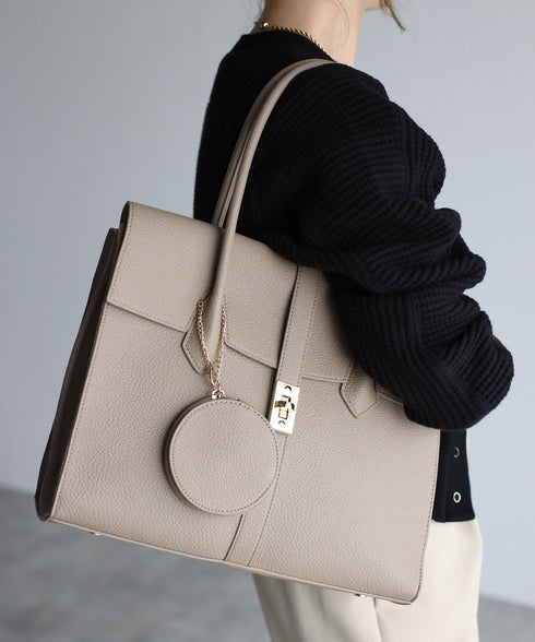 【雑誌掲載・人気商品】エレガンストートバッグ 丸ポーチ付き 17-0994