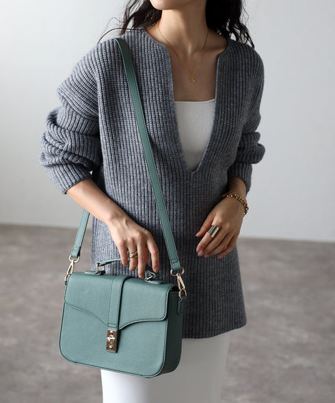 2WAYレザーショルダーハンドバッグ 18-1097