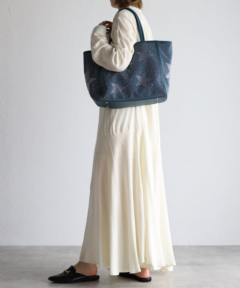 【ショップチャンネルOA商品】星柄ラインストーントートバッグポーチセット 17-0998