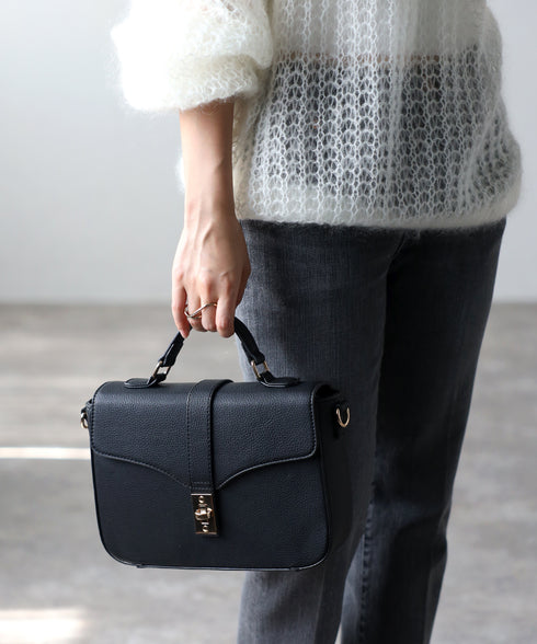 2WAYレザーショルダーハンドバッグ 18-1097