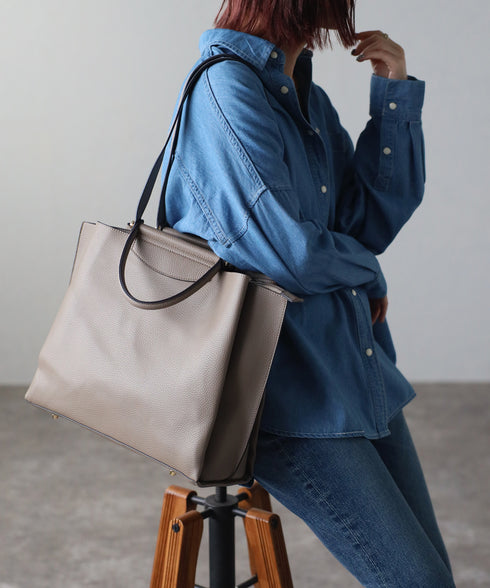 【人気商品】2WAYバーハンドルトートバッグ 17-1135