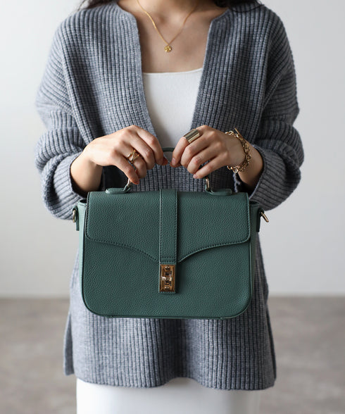 2WAYレザーショルダーハンドバッグ 18-1097