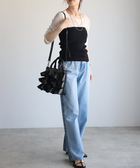 【雑誌掲載・ショップチャンネルOA商品】2WAYフリルハンドバッグ 12-1162
