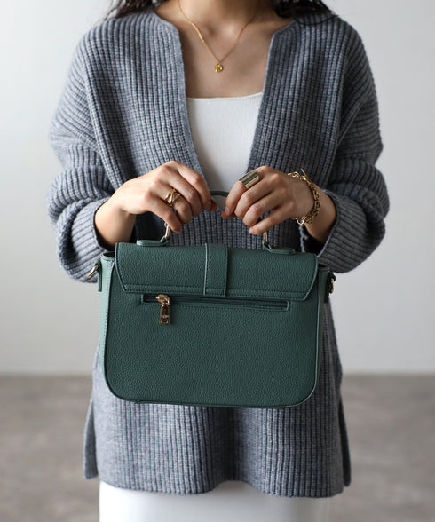 2WAYレザーショルダーハンドバッグ 18-1097