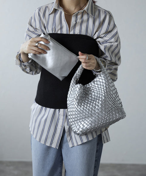 【ショップチャンネルOA商品】編込みメッシュミニトートバッグ ポーチセット 17-1161