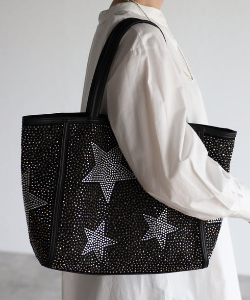 【ショップチャンネルOA商品】星柄ラインストーントートバッグポーチセット 17-0998