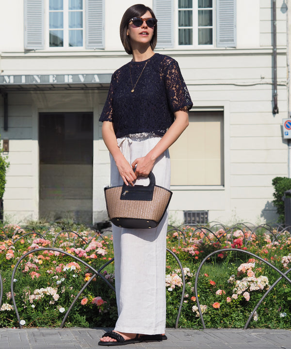 エコレザーかごハンドバッグ 12-1093