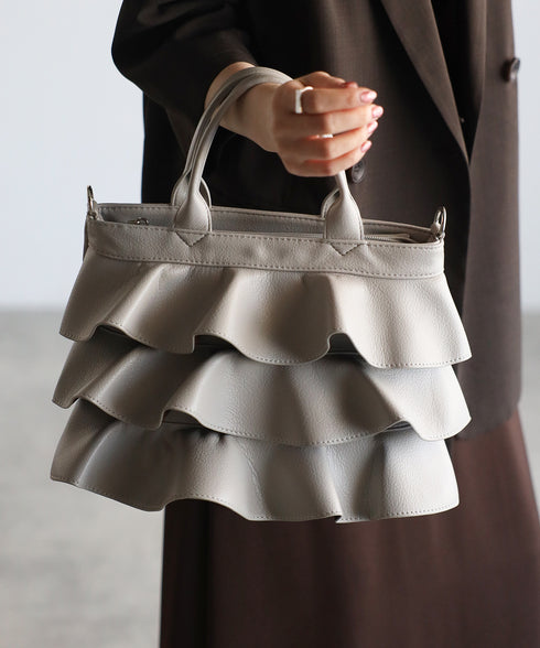 【雑誌掲載・ショップチャンネルOA商品】2WAYフリルハンドバッグ 12-1162