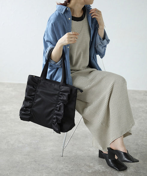 【ショップチャンネルOA商品】A4フリルトートバッグ 12-1159