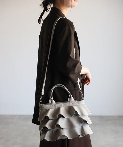 【雑誌掲載・ショップチャンネルOA商品】2WAYフリルハンドバッグ 12-1162