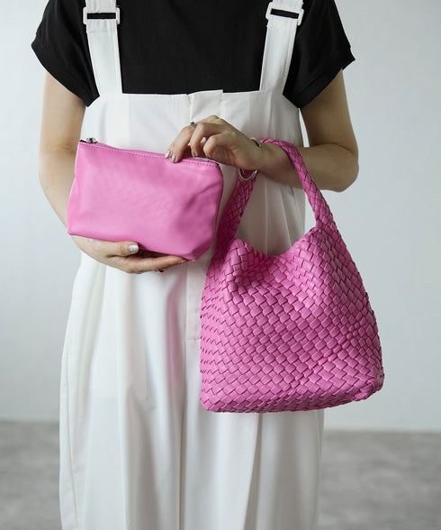 【ショップチャンネルOA商品】編込みメッシュミニトートバッグ ポーチセット 17-1161