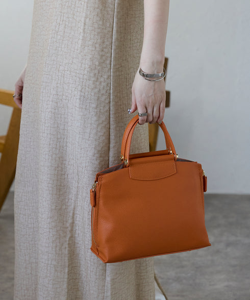 【ショップチャンネルOA商品】レザー ファスナーデザイン 2WAYハンドバッグ 18-1199