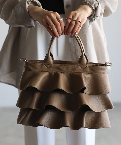 【雑誌掲載・ショップチャンネルOA商品】2WAYフリルハンドバッグ 12-1162