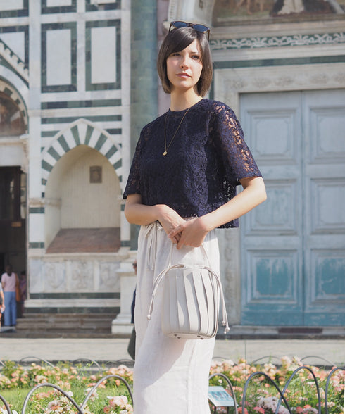 【ショップチャンネルOA商品】プリーツ バケツ型 2WAY ショルダーバッグ 巾着 17-1202