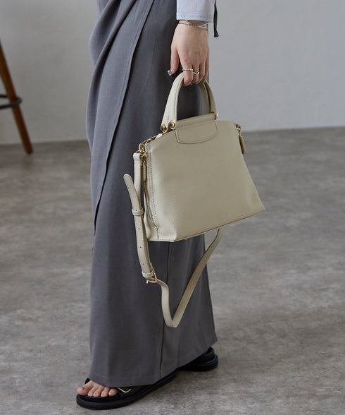 【ショップチャンネルOA商品】レザー ファスナーデザイン 2WAYハンドバッグ 18-1199