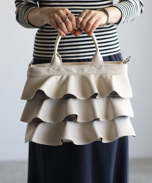 【雑誌掲載・ショップチャンネルOA商品】2WAYフリルハンドバッグ 12-1162