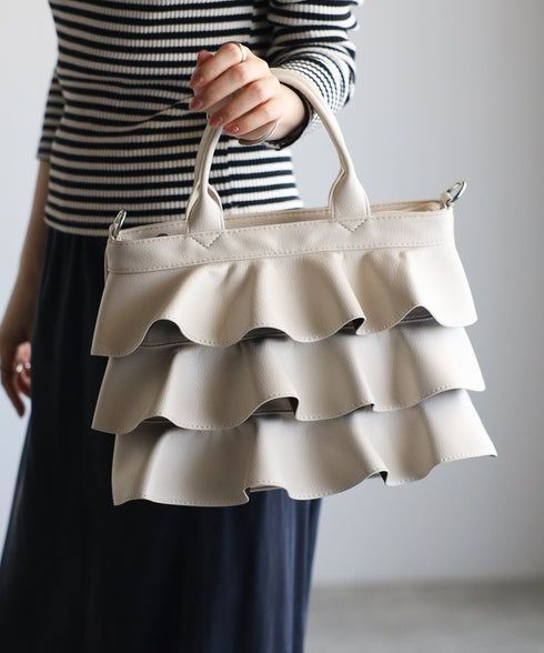 【雑誌掲載・ショップチャンネルOA商品】2WAYフリルハンドバッグ 12-1162