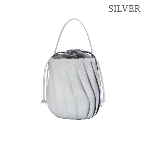 【ショップチャンネルOA商品】プリーツ バケツ型 2WAY ショルダーバッグ 巾着 17-1202