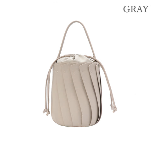 【ショップチャンネルOA商品】プリーツ バケツ型 2WAY ショルダーバッグ 巾着 17-1202