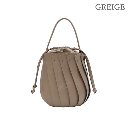 【ショップチャンネルOA商品】プリーツ バケツ型 2WAY ショルダーバッグ 巾着 17-1202