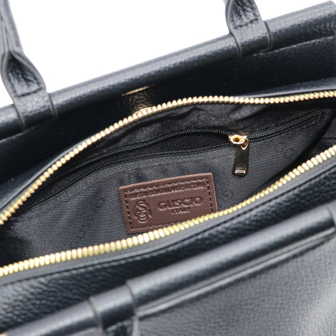 2WAY3室構造バーハンドルバッグ キーチャーム付き 12-1207