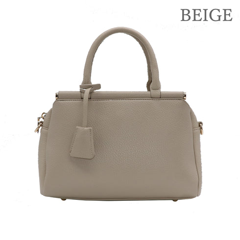 2WAY3室構造バーハンドルバッグ キーチャーム付き 12-1207